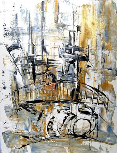 Painting titled "Hôtel du Nord - Col…" by Muriel Cayet, Original Artwork