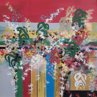 Peinture intitulée "Mazzo di fiori di A…" par Muriel Cayet, Œuvre d'art originale, Acrylique Monté sur Châssis en bois
