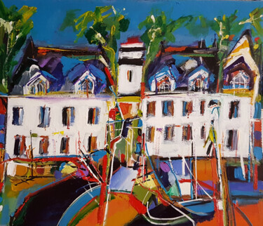 Peinture intitulée "Architecte résident…" par Muriel Cayet, Œuvre d'art originale, Acrylique Monté sur Carton