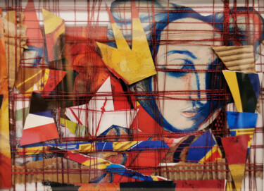 Collages titled "Muse de Pablo" by Muriel Cayet, Original Artwork, Collages Mounted on Cardboard