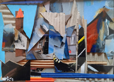 Collages intitulée "Partance provenance" par Muriel Cayet, Œuvre d'art originale, Collages Monté sur Carton