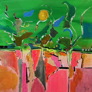 Peinture intitulée "Les racines du ciel" par Muriel Cayet, Œuvre d'art originale, Acrylique Monté sur Châssis en bois