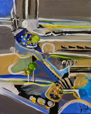 Peinture intitulée "Du côté des côtes" par Muriel Cayet, Œuvre d'art originale, Acrylique Monté sur Châssis en bois