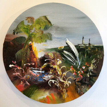 Malarstwo zatytułowany „Le vent y fait fort…” autorstwa Muriel Cayet, Oryginalna praca, Akryl Zamontowany na Drewniana rama…