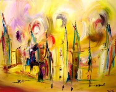 Peinture intitulée "Le son et lumière" par Muriel Cayet, Œuvre d'art originale