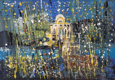 Pintura titulada "Une pluie précieuse" por Muriel Cayet, Obra de arte original, Acrílico