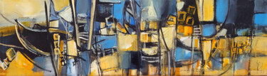 Malerei mit dem Titel "Panorama portuaire" von Muriel Cayet, Original-Kunstwerk, Acryl