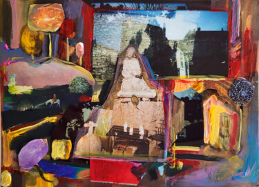 Collages intitulée "Le périple de Marie…" par Muriel Cayet, Œuvre d'art originale, Collages