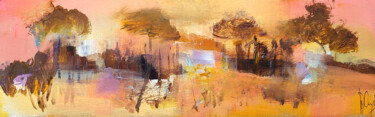 Peinture intitulée "Paysage en rose III" par Muriel Cayet, Œuvre d'art originale, Acrylique