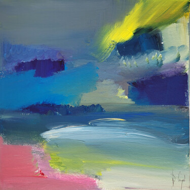 Painting titled "Carré d'horizon 18" by Muriel Cayet, Original Artwork, Acrylic