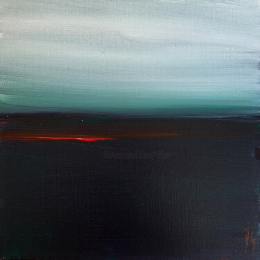 Malerei mit dem Titel "Carré d'horizon  15" von Muriel Cayet, Original-Kunstwerk, Acryl