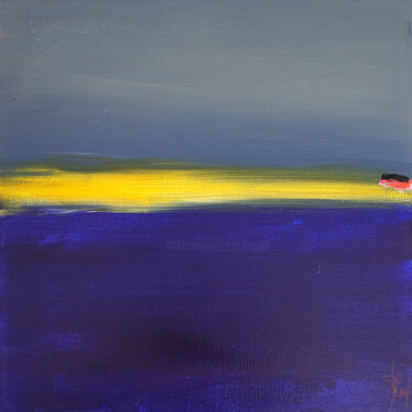 Painting titled "Carré d'horizon  12" by Muriel Cayet, Original Artwork, Acrylic