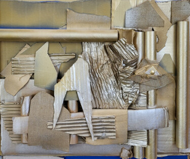 Collages intitulée "Architectonique FM" par Muriel Cayet, Œuvre d'art originale, Collages Monté sur Carton