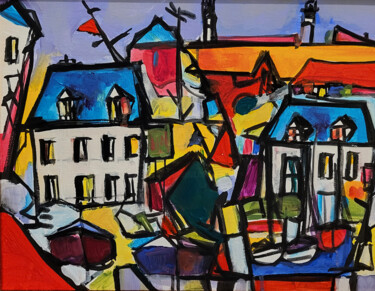 Painting titled "Le sens de toute zo…" by Muriel Cayet, Original Artwork, Acrylic Mounted on Wood Stretcher frame