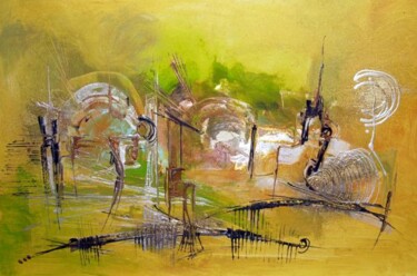 Peinture intitulée "L'oliveraie" par Muriel Cayet, Œuvre d'art originale