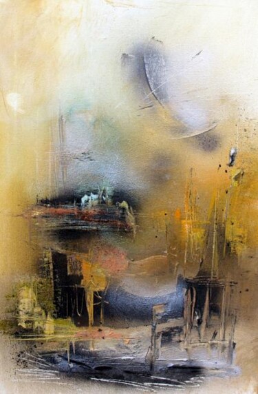 Malerei mit dem Titel "La rade bleue 2007" von Muriel Cayet, Original-Kunstwerk, Acryl