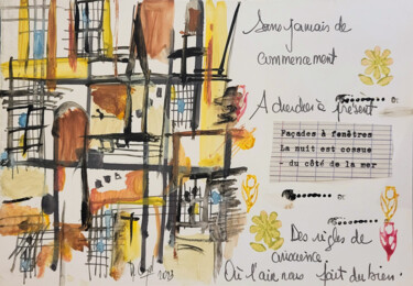 Peinture intitulée "Dire court - X" par Muriel Cayet, Œuvre d'art originale, Gouache