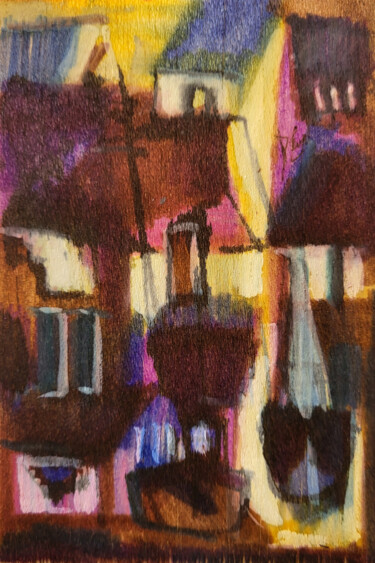 Painting titled "Mémoires de là-bas…" by Muriel Cayet, Original Artwork, Marker