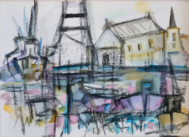 Peinture intitulée "Havre 202305 -I" par Muriel Cayet, Œuvre d'art originale, Aquarelle