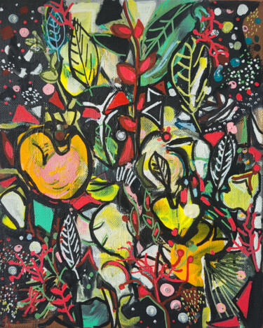 Peinture intitulée "Jardin natif IV" par Muriel Cayet, Œuvre d'art originale, Acrylique