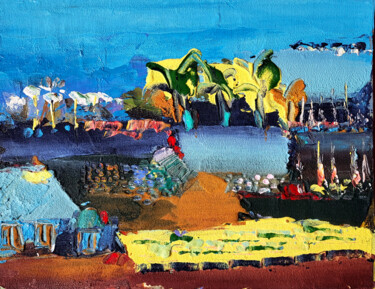 Pittura intitolato "Les nuances du rêve" da Muriel Cayet, Opera d'arte originale, Acrilico Montato su Cartone