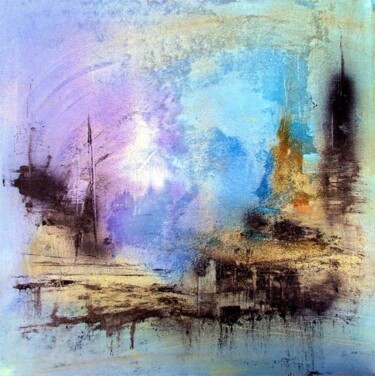 Peinture intitulée "Le ciel est bleu" par Muriel Cayet, Œuvre d'art originale