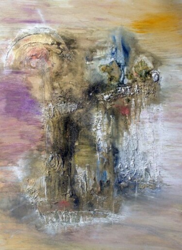 Peinture intitulée "Le temple du ciel" par Muriel Cayet, Œuvre d'art originale