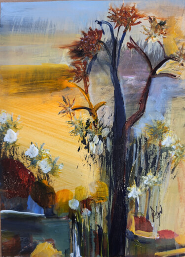 Peinture intitulée "Nature de saison IV…" par Muriel Cayet, Œuvre d'art originale, Acrylique