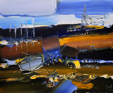 Pintura titulada "La côte couleur poè…" por Muriel Cayet, Obra de arte original, Acrílico Montado en Bastidor de camilla de…