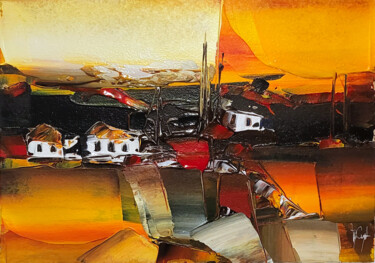 Malerei mit dem Titel "Soir radiant" von Muriel Cayet, Original-Kunstwerk, Acryl