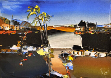 Malerei mit dem Titel "Un paysage avant to…" von Muriel Cayet, Original-Kunstwerk, Acryl
