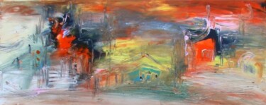 Pittura intitolato "Une cabane, le Danu…" da Muriel Cayet, Opera d'arte originale