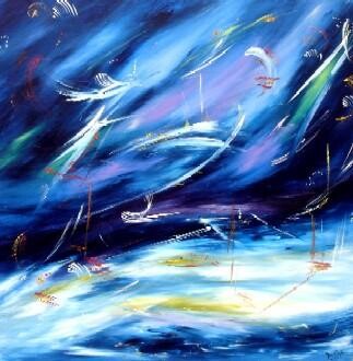 Painting titled "Les nuits blanches…" by Muriel Cayet, Original Artwork
