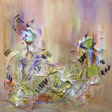 Peinture intitulée "Le piano quantique" par Muriel Cayet, Œuvre d'art originale