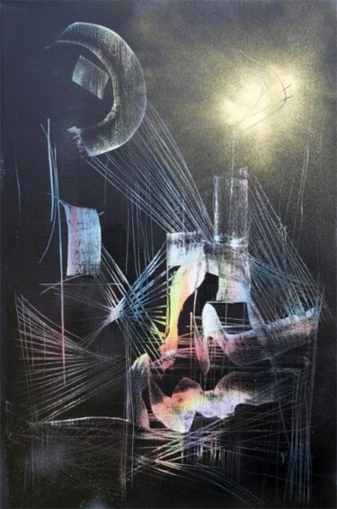 Peinture intitulée "Au fil de l'aube" par Muriel Cayet, Œuvre d'art originale, Acrylique