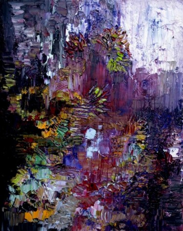 Painting titled "Le jardin botanique" by Muriel Cayet, Original Artwork, Oil