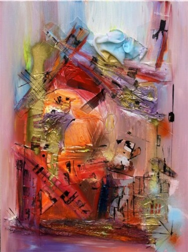 Peinture intitulée "L'autre moulin roug…" par Muriel Cayet, Œuvre d'art originale