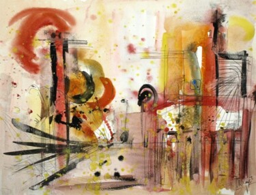 Peinture intitulée "Equations souterrai…" par Muriel Cayet, Œuvre d'art originale