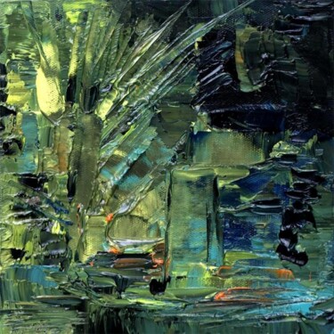 Peinture intitulée "L'arbre vert" par Muriel Cayet, Œuvre d'art originale, Huile