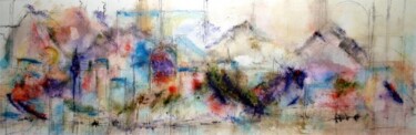 Peinture intitulée "La vallée des quatr…" par Muriel Cayet, Œuvre d'art originale, Encre