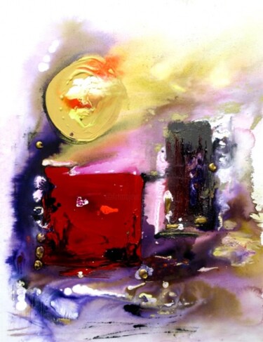 Peinture intitulée "Clair de lune" par Muriel Cayet, Œuvre d'art originale