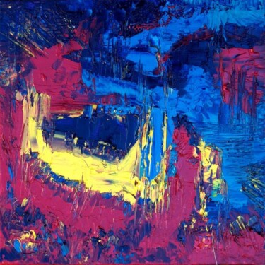 Peinture intitulée "La rade bleue" par Muriel Cayet, Œuvre d'art originale