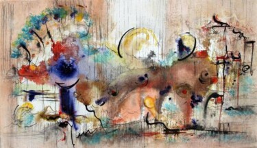 Peinture intitulée "La petite poésie" par Muriel Cayet, Œuvre d'art originale, Acrylique