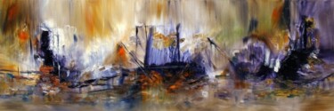 Peinture intitulée "Un jour à Dunkerque" par Muriel Cayet, Œuvre d'art originale