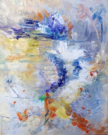 Pittura intitolato "De la corniche" da Muriel Cayet, Opera d'arte originale, Olio