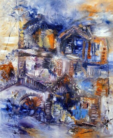 Painting titled "Le moulin de mon co…" by Muriel Cayet, Original Artwork