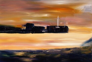 Painting titled "Calme soir" by Muriel Cayet, Original Artwork