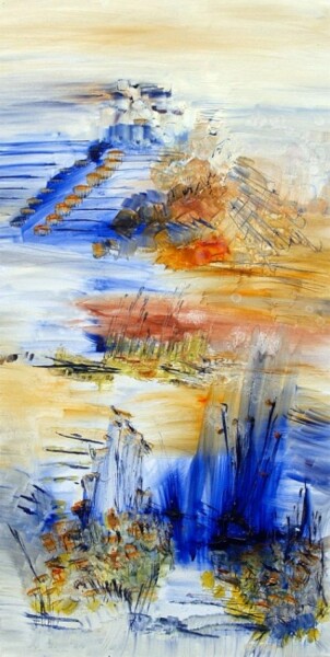 Peinture intitulée "Le chemin de la pyr…" par Muriel Cayet, Œuvre d'art originale
