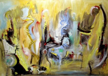 Peinture intitulée "La horde d'or" par Muriel Cayet, Œuvre d'art originale