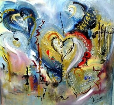 Peinture intitulée "L'ancrage des coeur…" par Muriel Cayet, Œuvre d'art originale